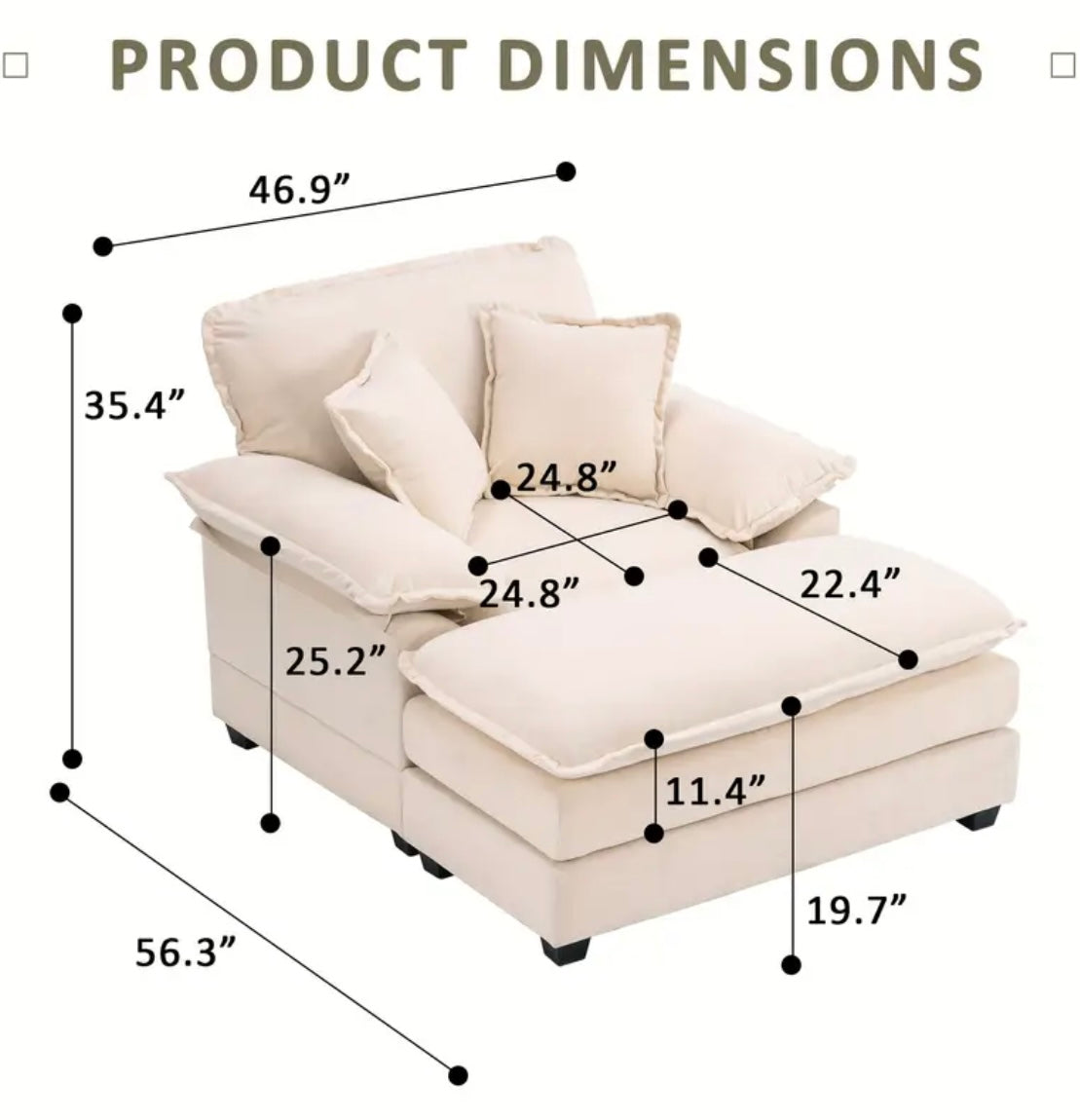 Oversized Chair with Ottoman