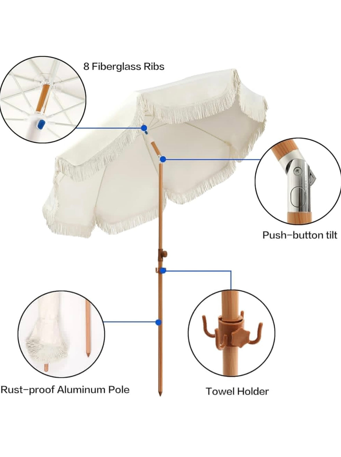 Patio Umbrella with Fringe