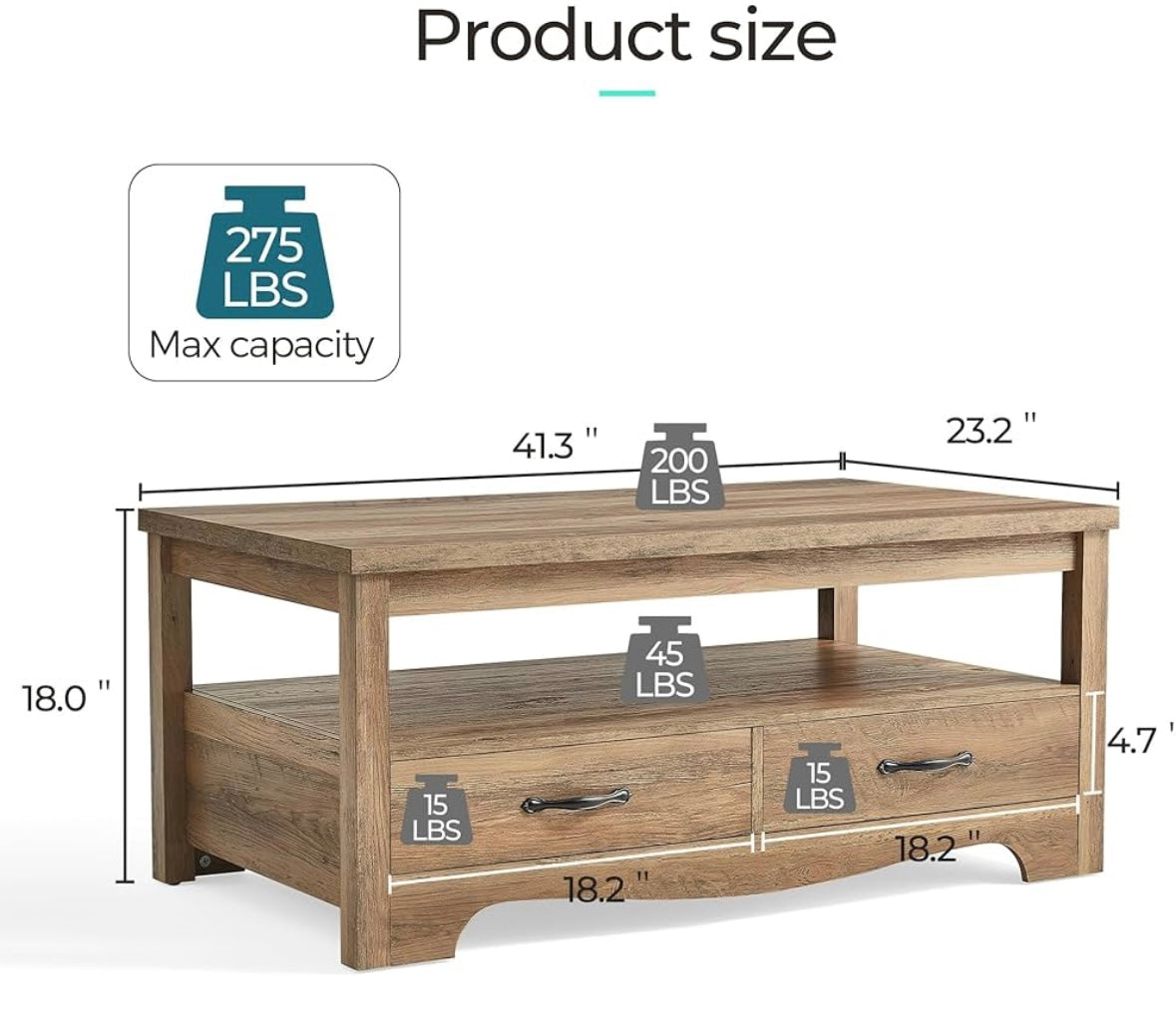 Farmhouse Coffee Table with Storage