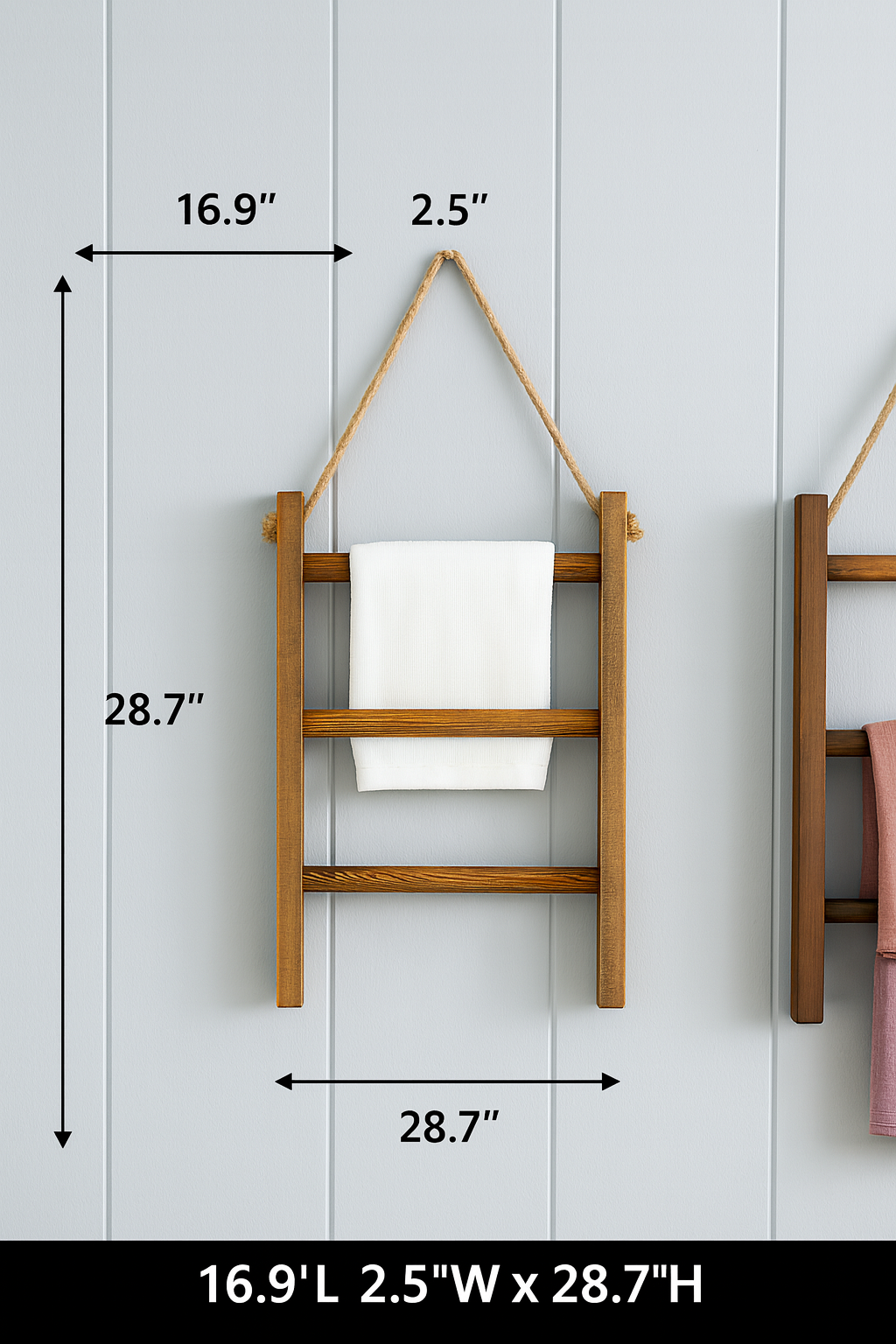Mini Hanging Rustic Wooden Ladder Shelves