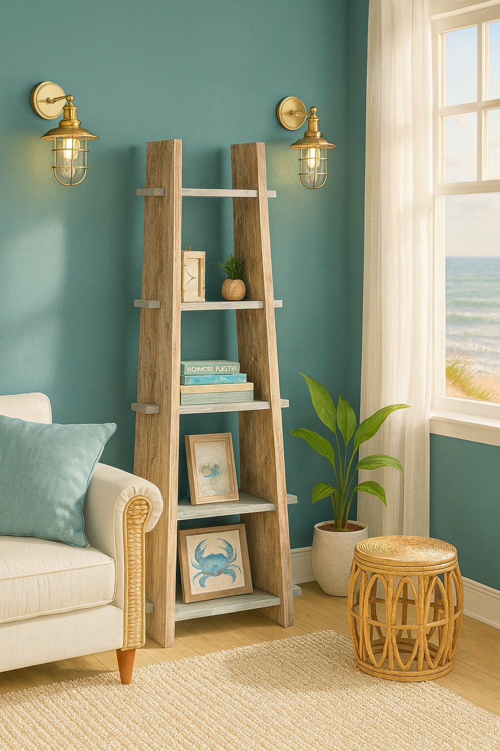Coastal Ladder Bookcase