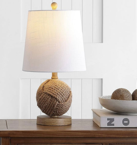 18" Rope Ball LED Table Lamp Coastal