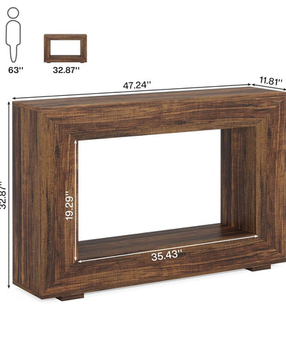 Farmhouse Console Table, 47 Inches Entryway Console Table