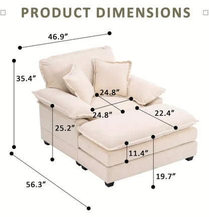 Oversized Chair with Ottoman