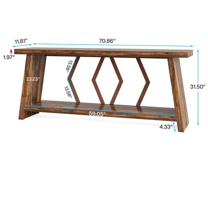 70.86-Inch Console Sofa Table with Storage for Entryway Living Room