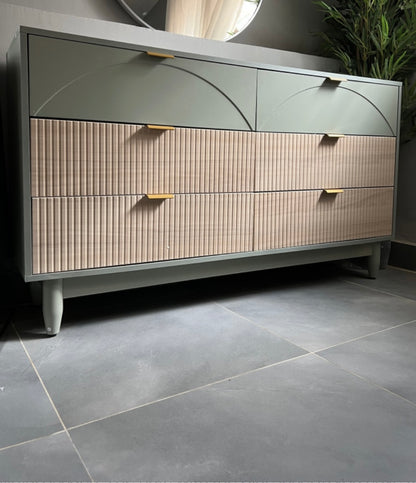 Modern 6-Drawer Dresser, 55 Inches Storage Chest of Drawers