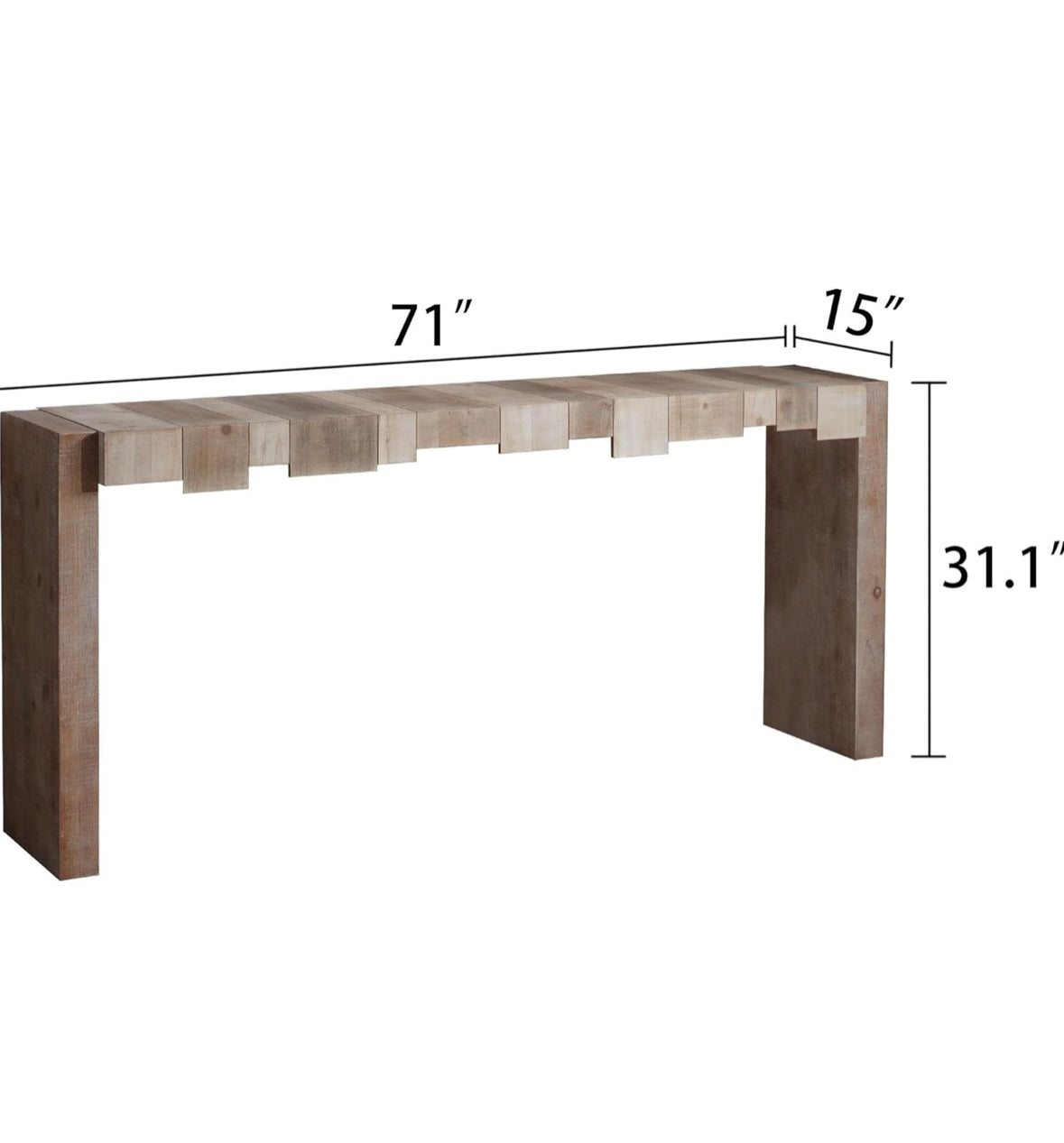 71” Rustic Wooden Console Table
