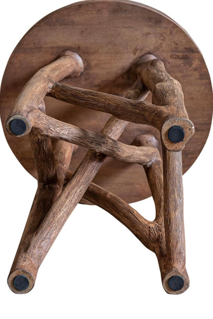 Solid Wood Round Side Table