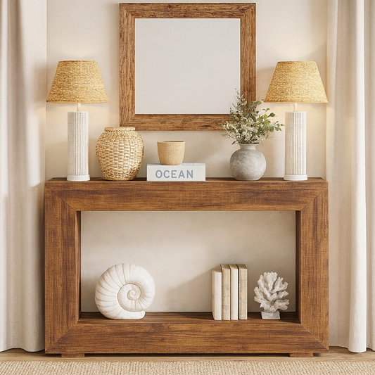 Farmhouse Console Table, 47 Inches Entryway Console Table