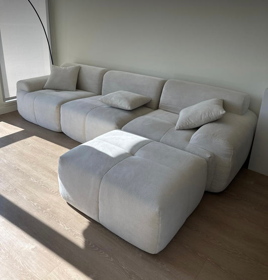 118" Modern L-Shaped Modular Sectional Sofa for Living Room