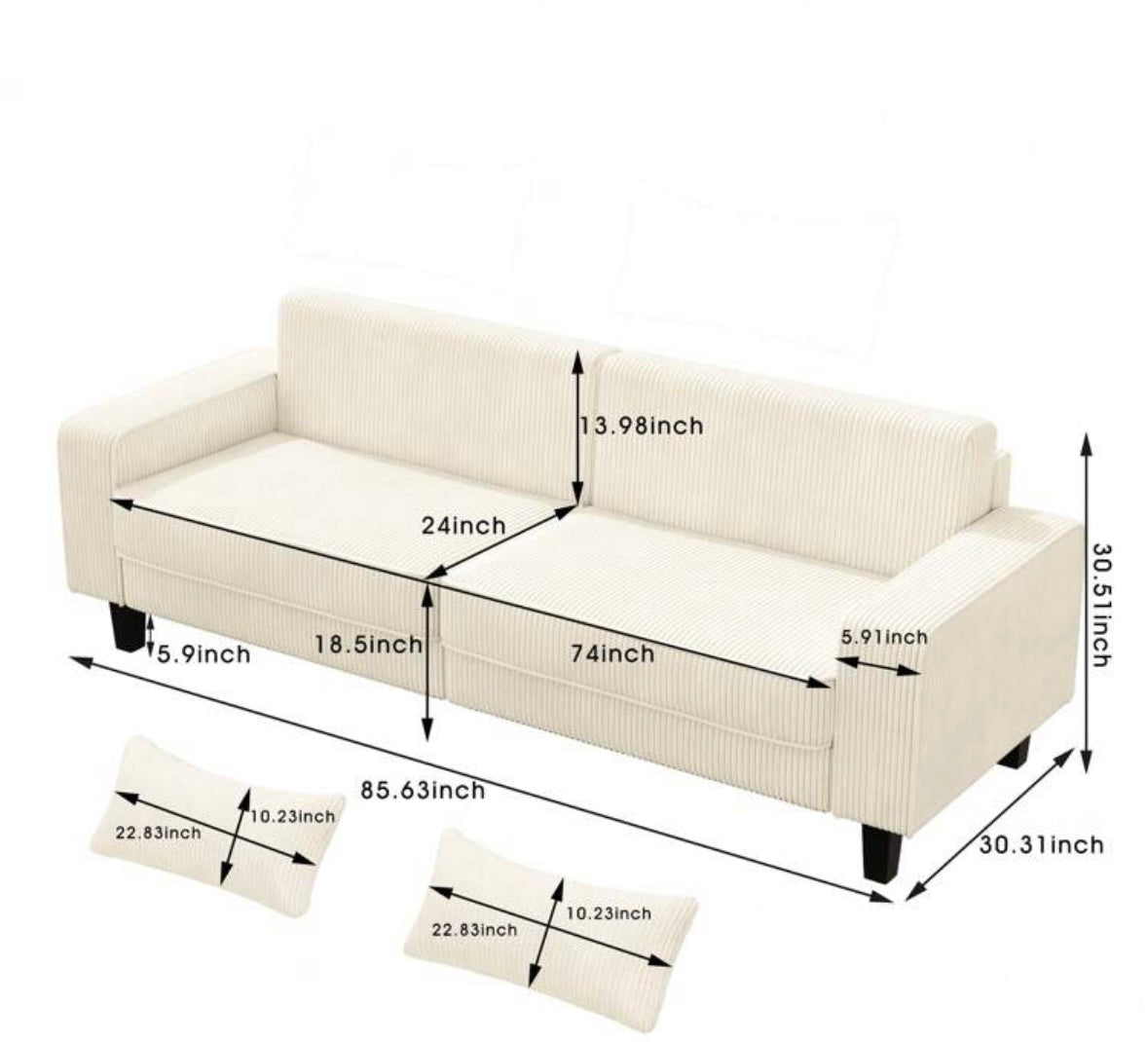 Modern Corduroy Sofa