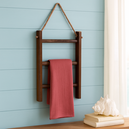 Mini Hanging Rustic Wooden Ladder Shelves