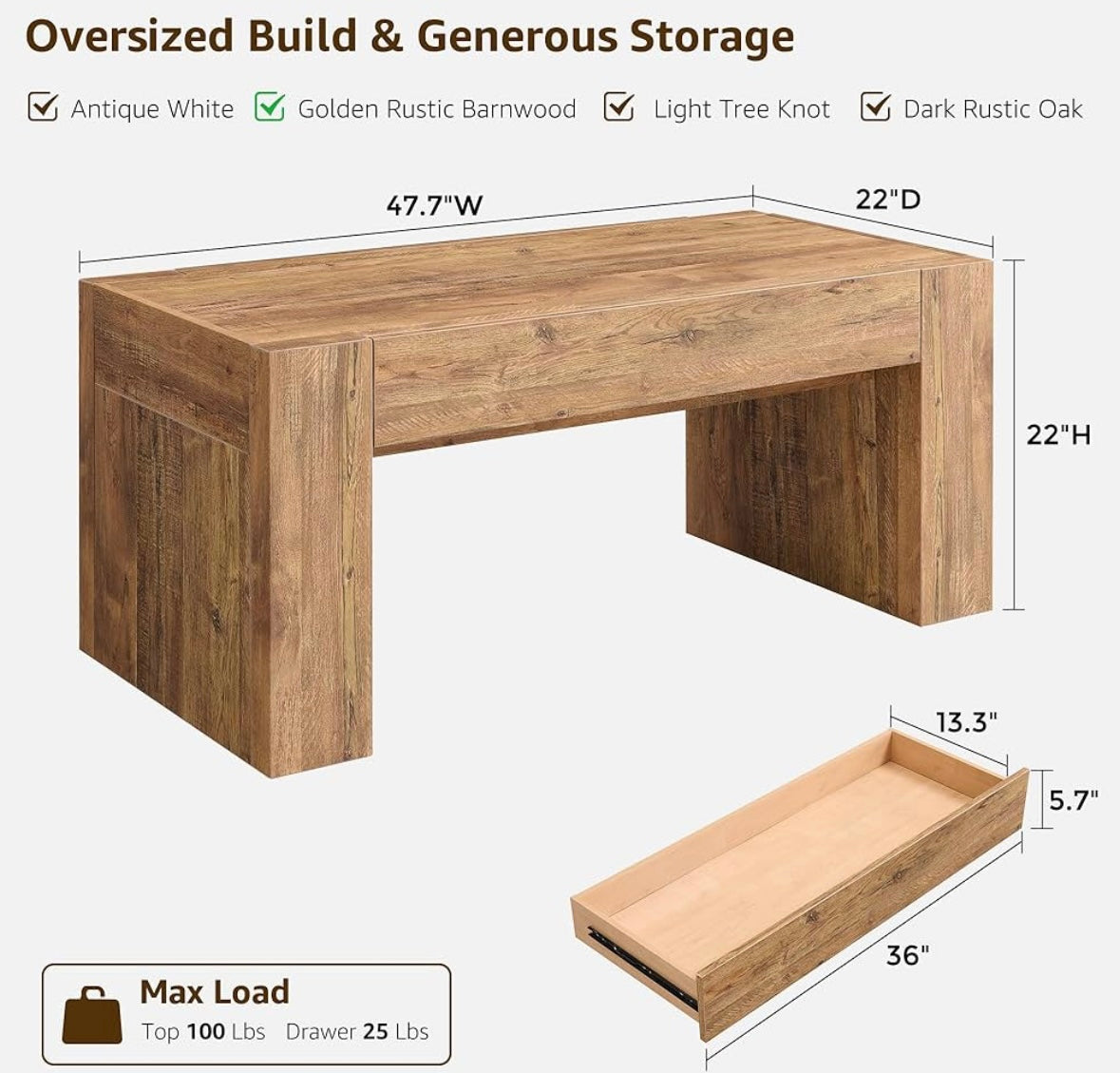48" Modern Farmhouse Coffee Table