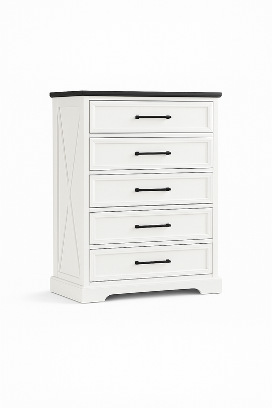 Wooden 5-Drawer Dressers – Available in Brown, White, Gray & More